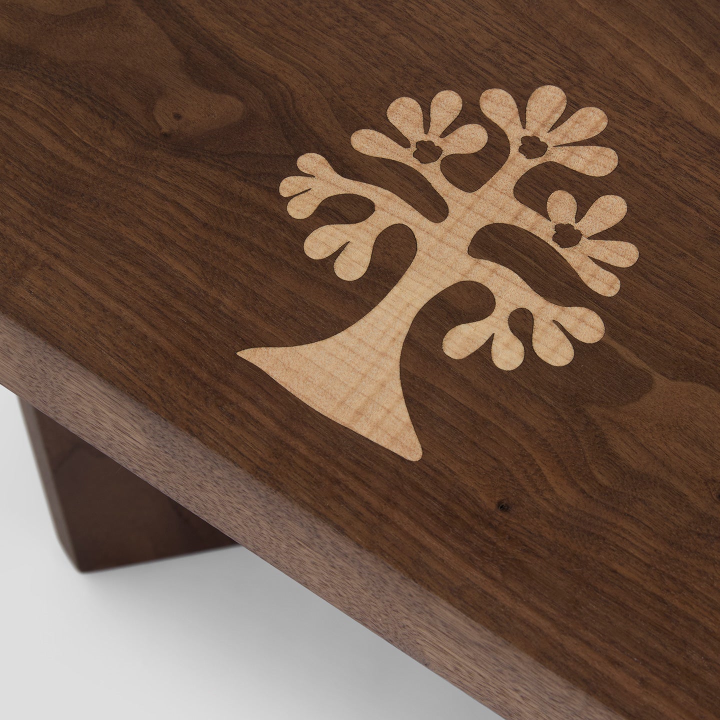 The Cowrie Sofa Side Table in Walnut