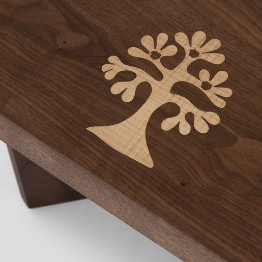 The Cowrie Sofa Side Table in Walnut