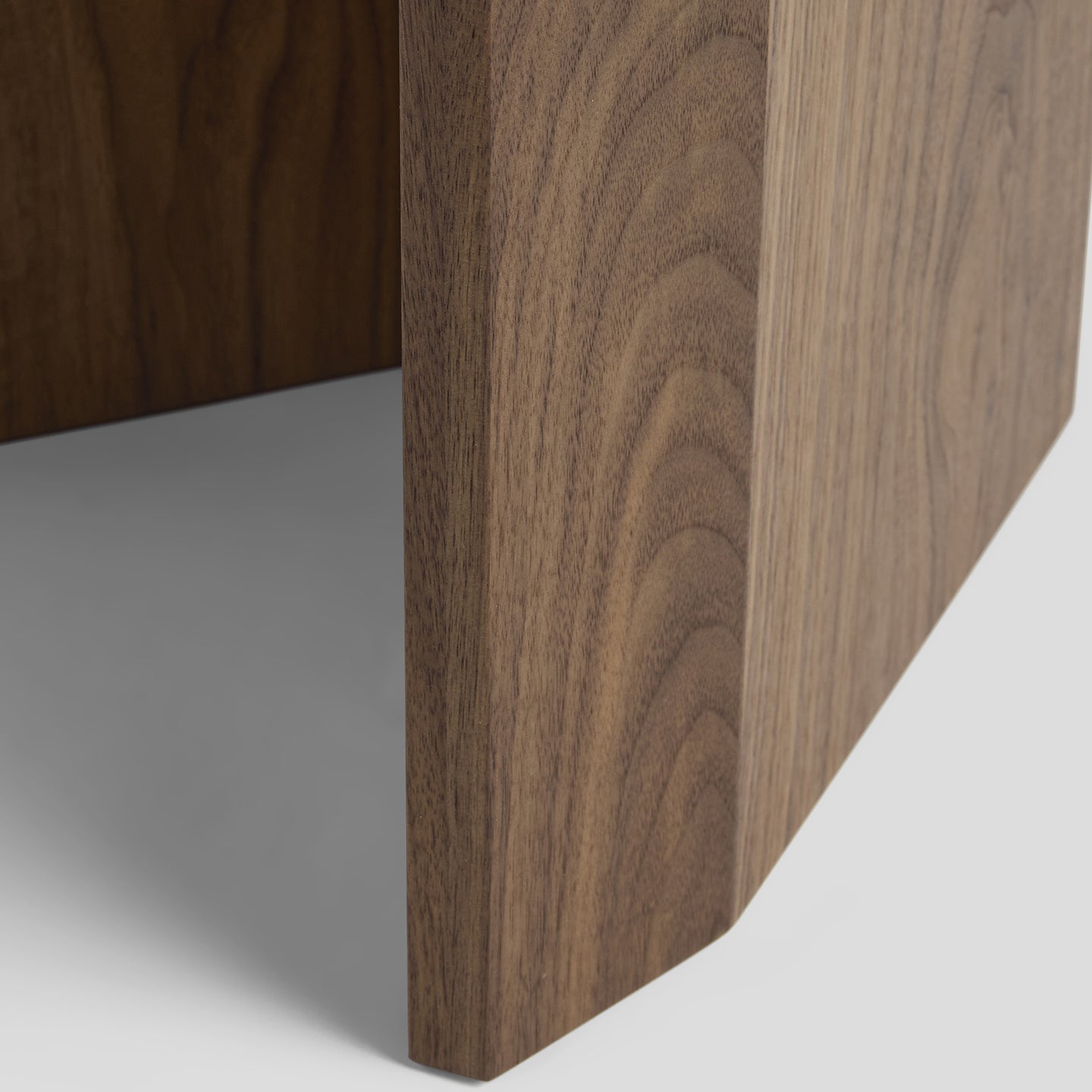 The Cowrie Sofa Side Table in Walnut