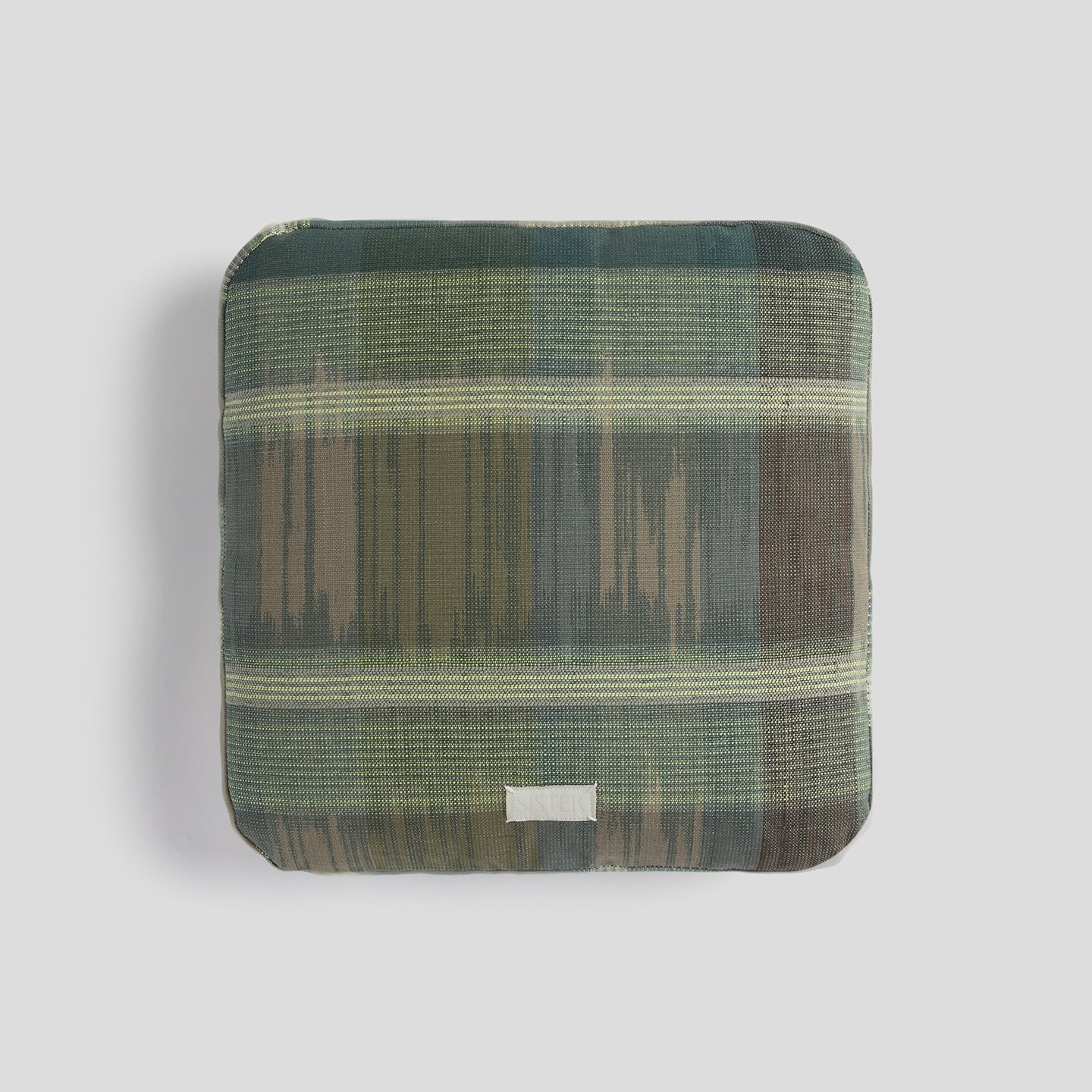 The Rounded Box Cushion In Paloma Teal