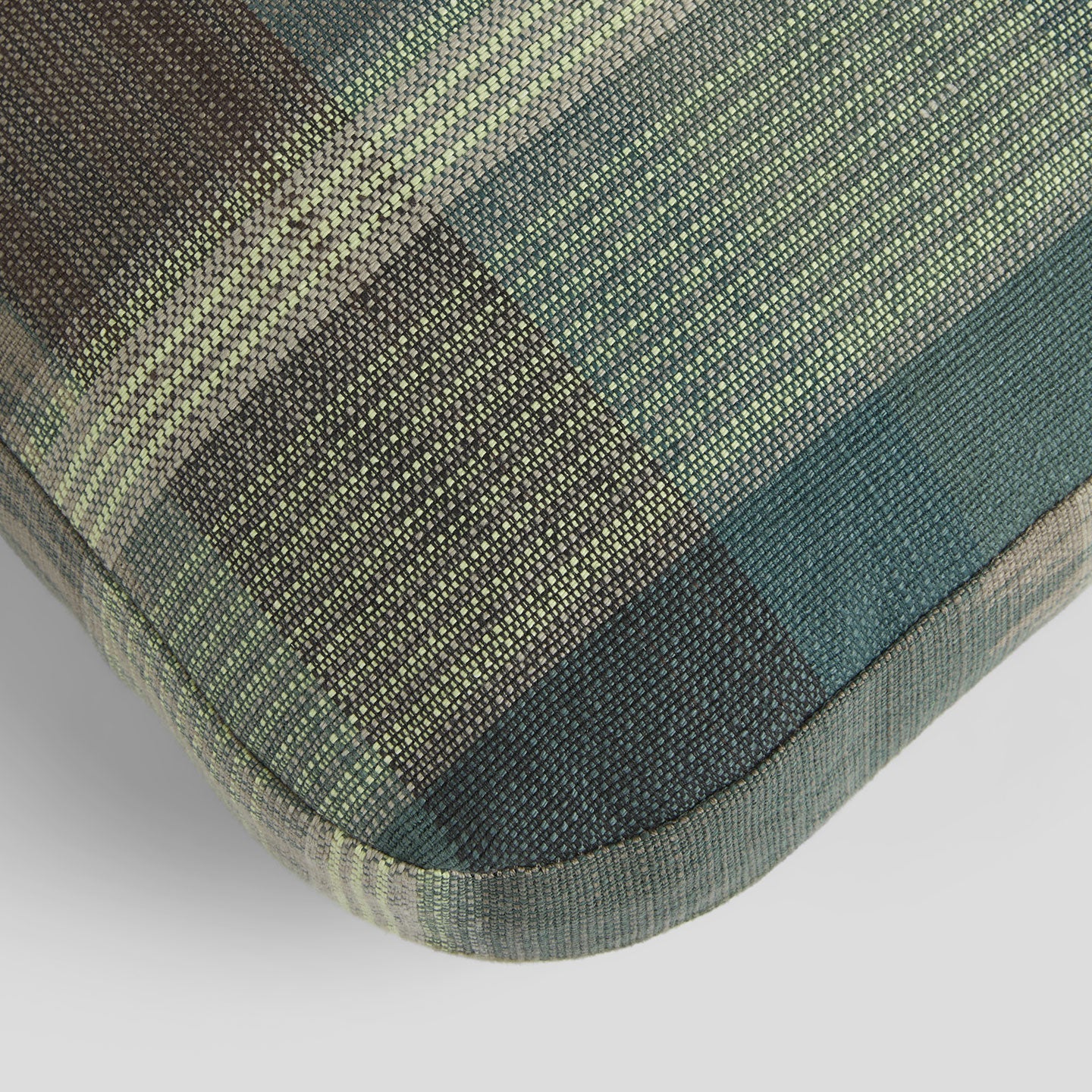 The Rounded Box Cushion In Paloma Teal
