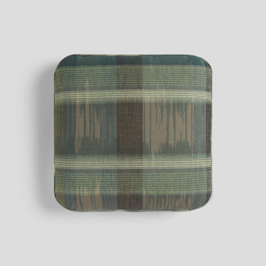 The Rounded Box Cushion In Paloma Teal