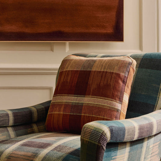 The Rounded Box Cushion In Paloma Chestnut